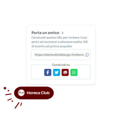 campagna referral carta fedelltà atelier dell'albergo porta un amico