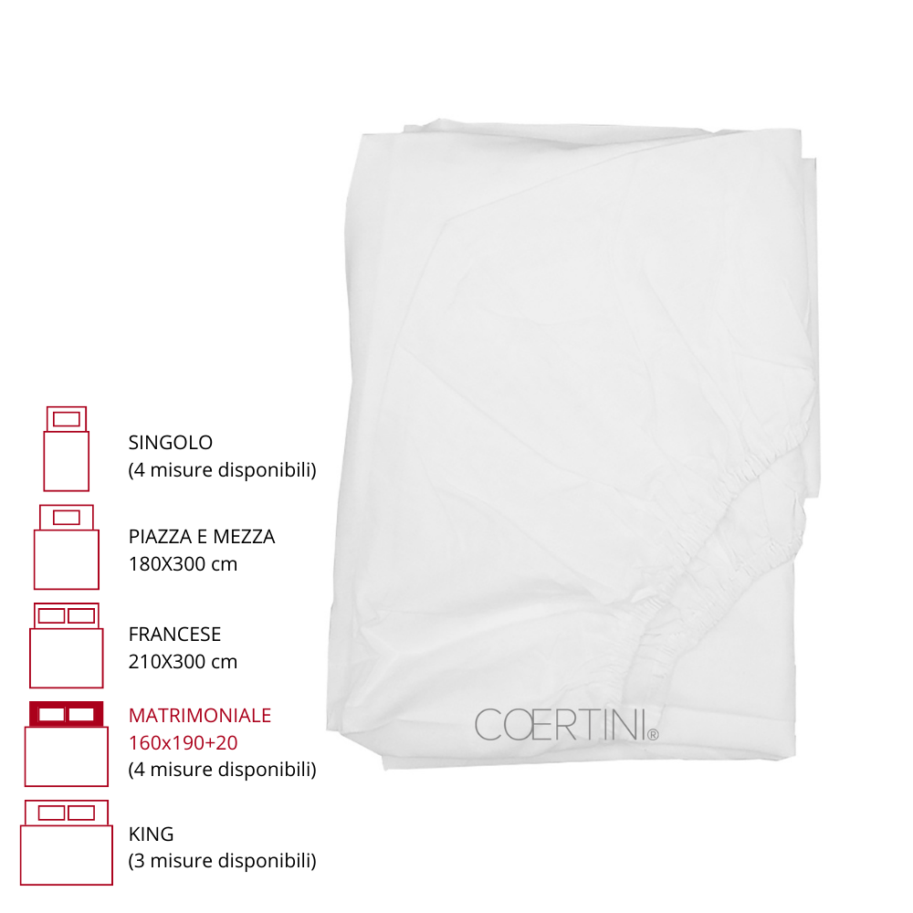 STOF Lenzuolo Con Angoli In Percale Di Cotone 100%, 160x200 Cm, Altezza Materasso 30 Cm, Colore Lino, Modello Elysée, Certificato Oeko-Tex