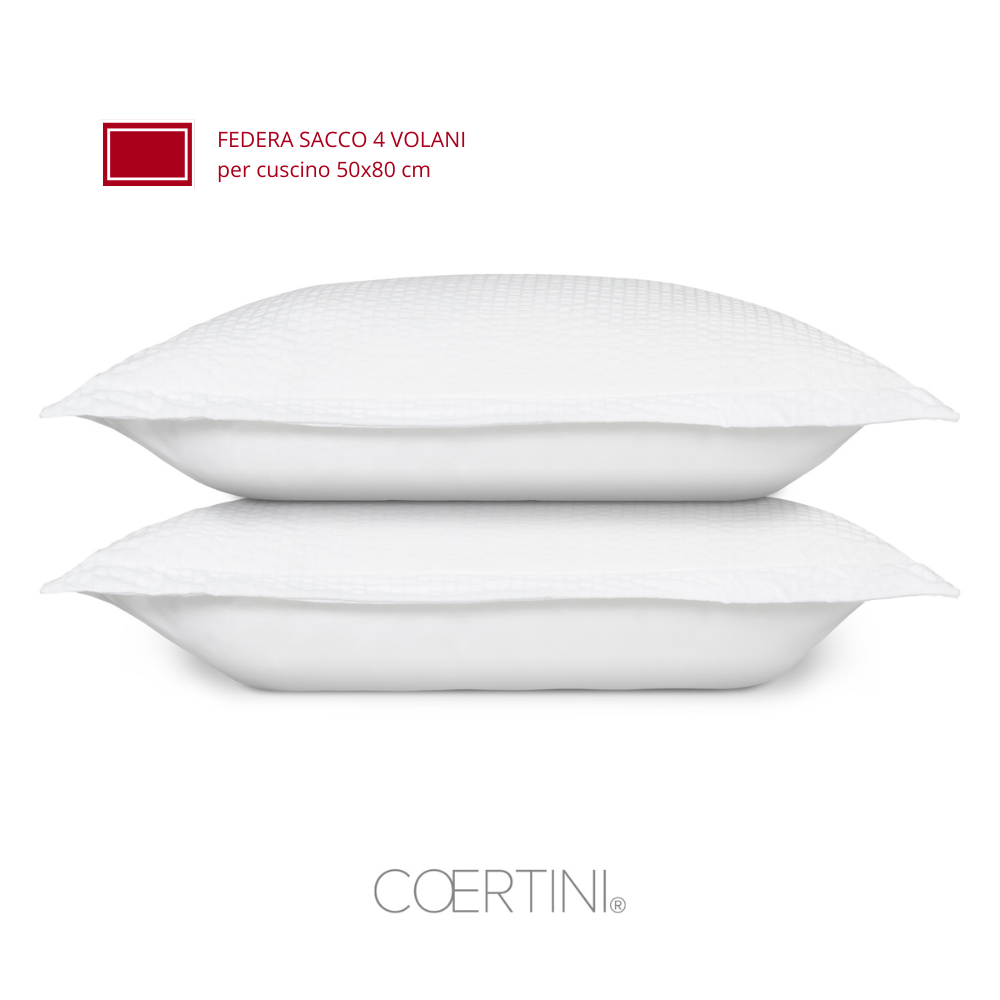 SEERSUCKER Federa no stiro 4 volani 50x80 BIANCO