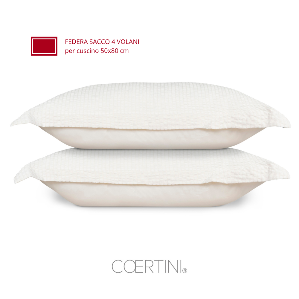 SEERSUCKER Federa 4 volani 50x80 CREMA