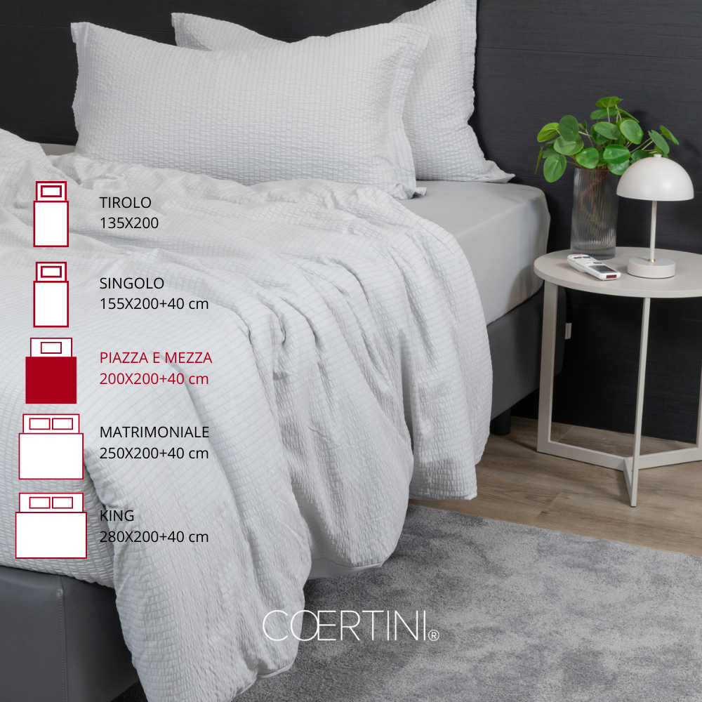 SEERSUCKER Copripiumino piazza mezza GRIGIO