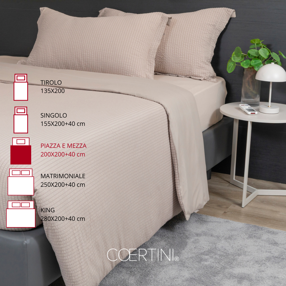 SEERSUCKER Copripiumino piazza mezza TORTORA