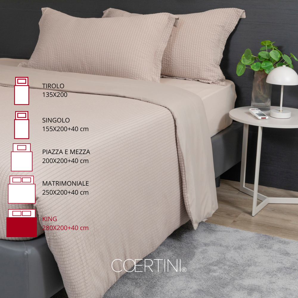 SEERSUCKER Copripiumino king TORTORA