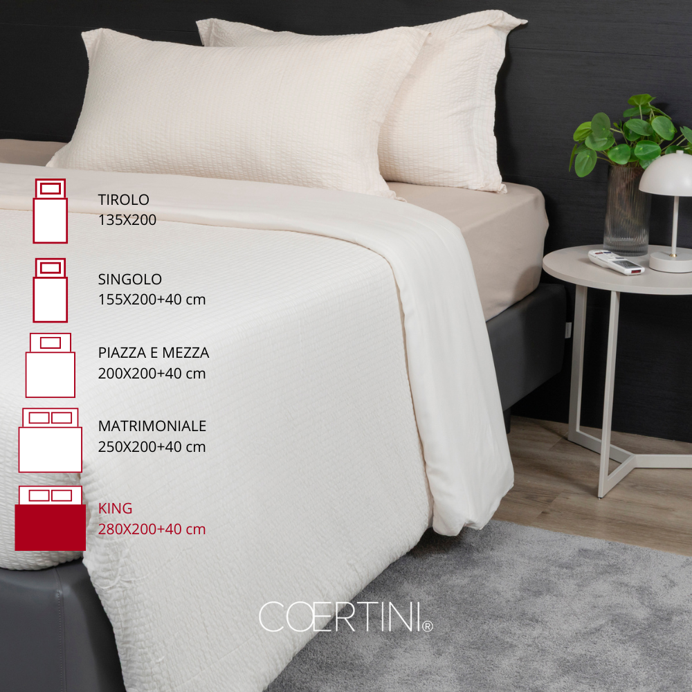 SEERSUCKER Copripiumino king CREMA