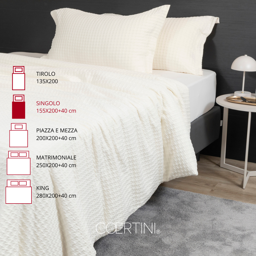 PIED DE POULE Copripiumino singolo CHAMPAGNE