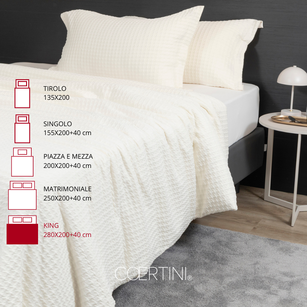 PIED DE POULE Copripiumino king CHAMPAGNE