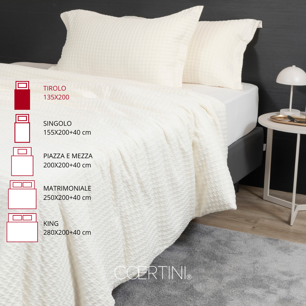 PIED DE POULE Copripiumino tirolo 135x200 CHAMPAGN