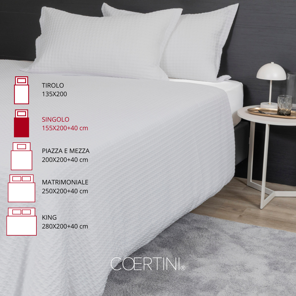 PIED DE POULE Copripiumino singolo GRIGIO