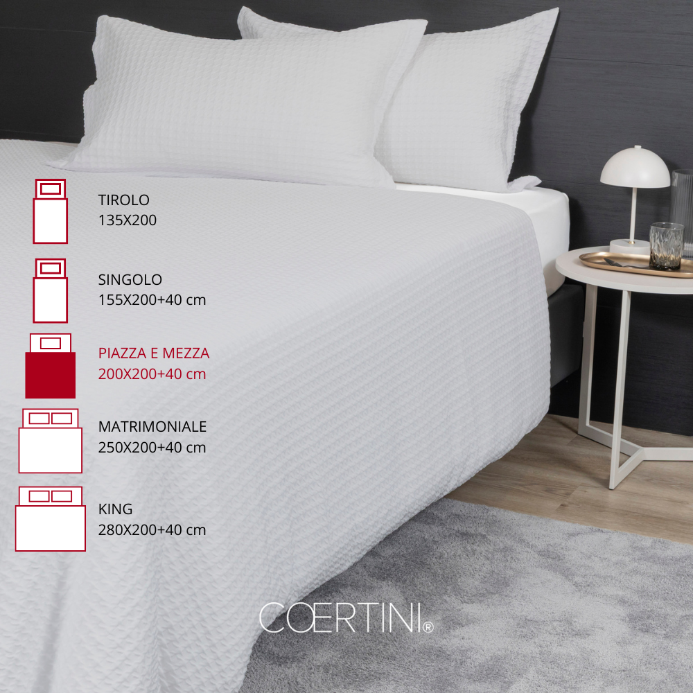 PIED DE POULE Copripiumino piazza e mezza CHAMPAGN