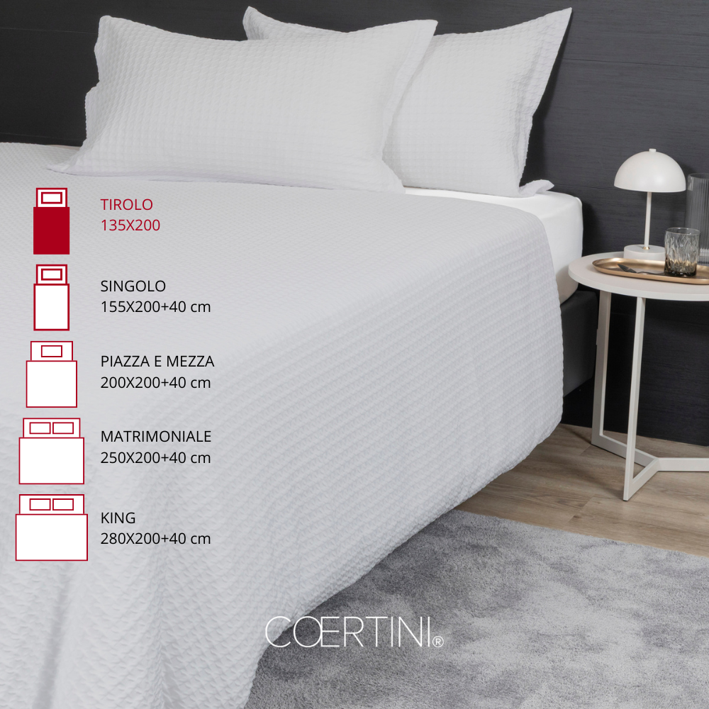 PIED DE POULE Copripiumino tirolo 135x200 GRIGIO