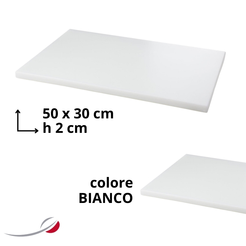 Tagliere 50x30x2cm senza canalina bianco