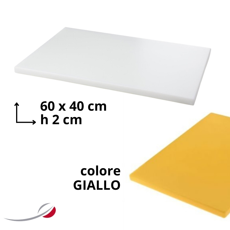 Tagliere 60x40x2cm senza canalina giallo