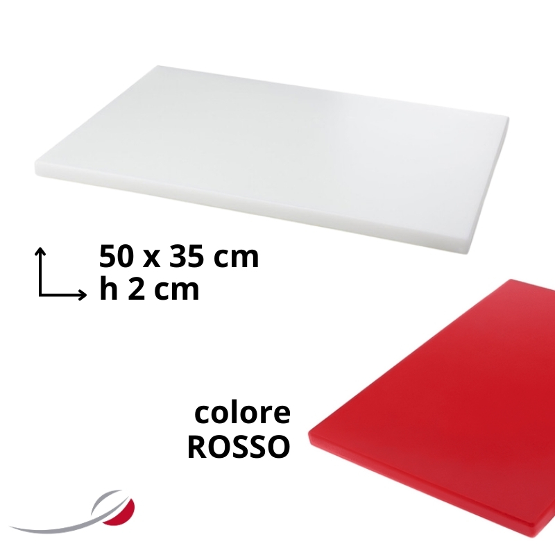 Tagliere 50x35x2cm senza canalina rosso