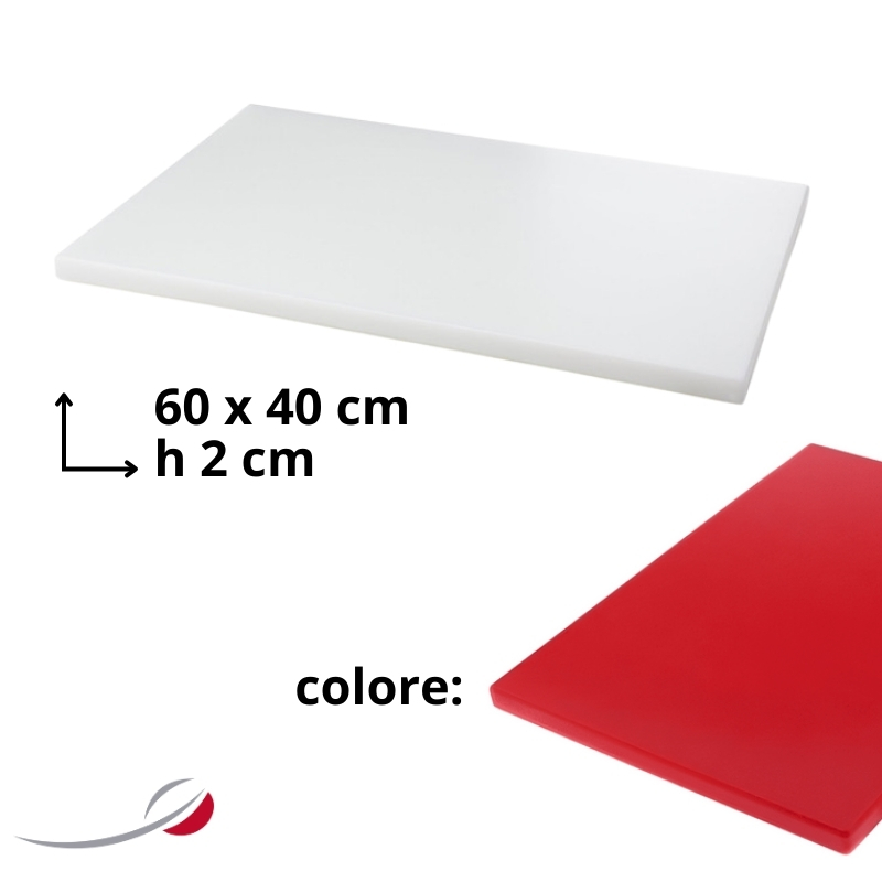 Tagliere 60x40x2cm senza canalina rosso