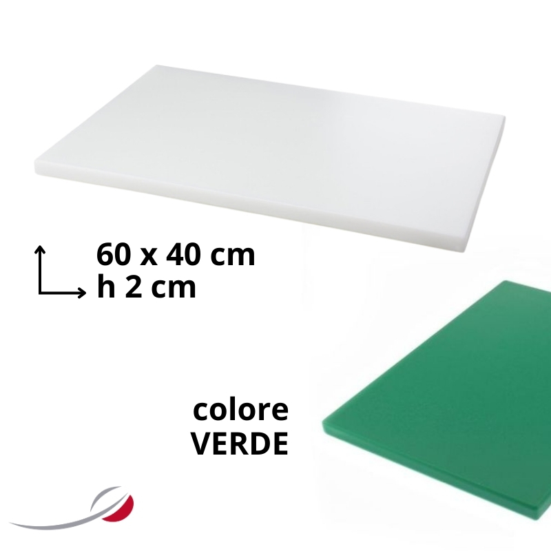 Tagliere 60x40x2cm senza canalina verde