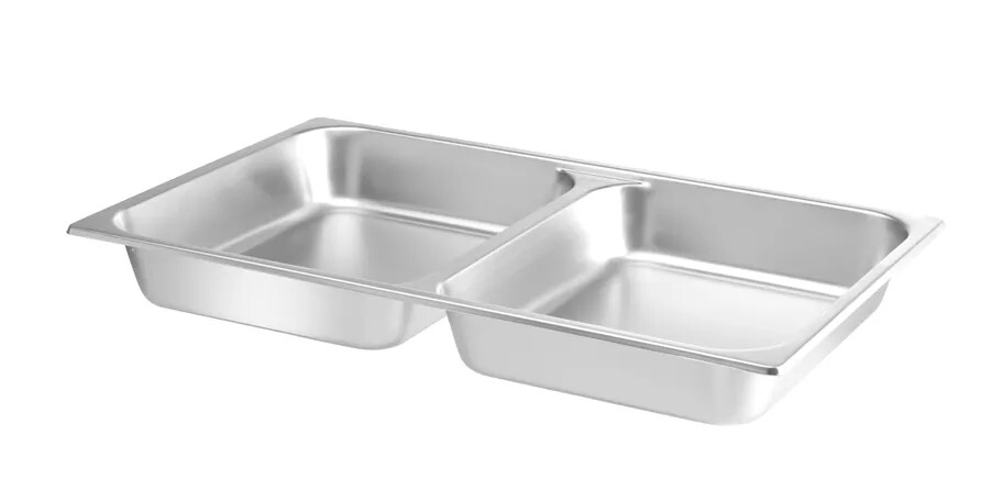 Teglia Gastronorm 1/1 con 2 scomparti