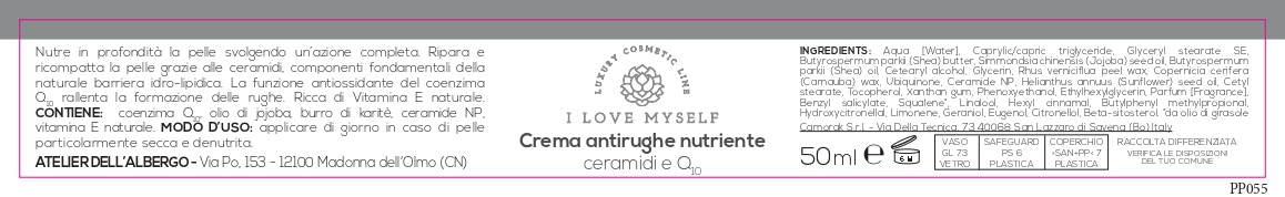 I LOVE MYSELF, CREMA VISO ANTIRUGHE CERAMIDI E Q10