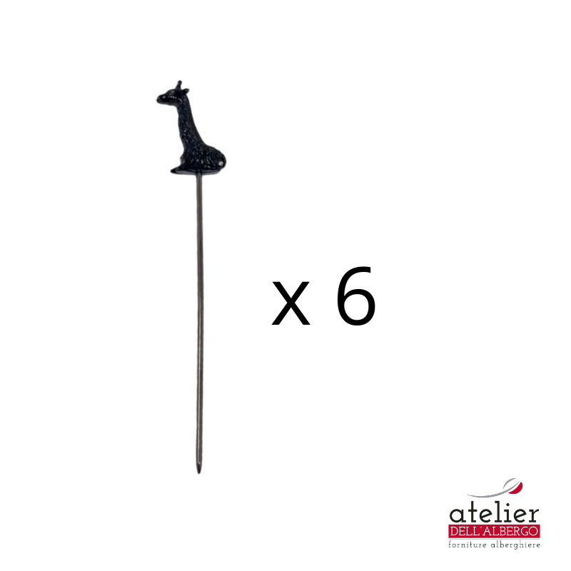 Palette Cocktail Giraffa 12 cm 6 Pz Nero