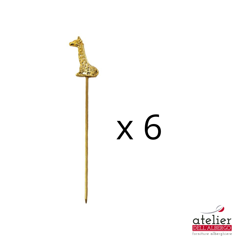 Palette Cocktail Giraffa 12 cm 6 Pz Oro