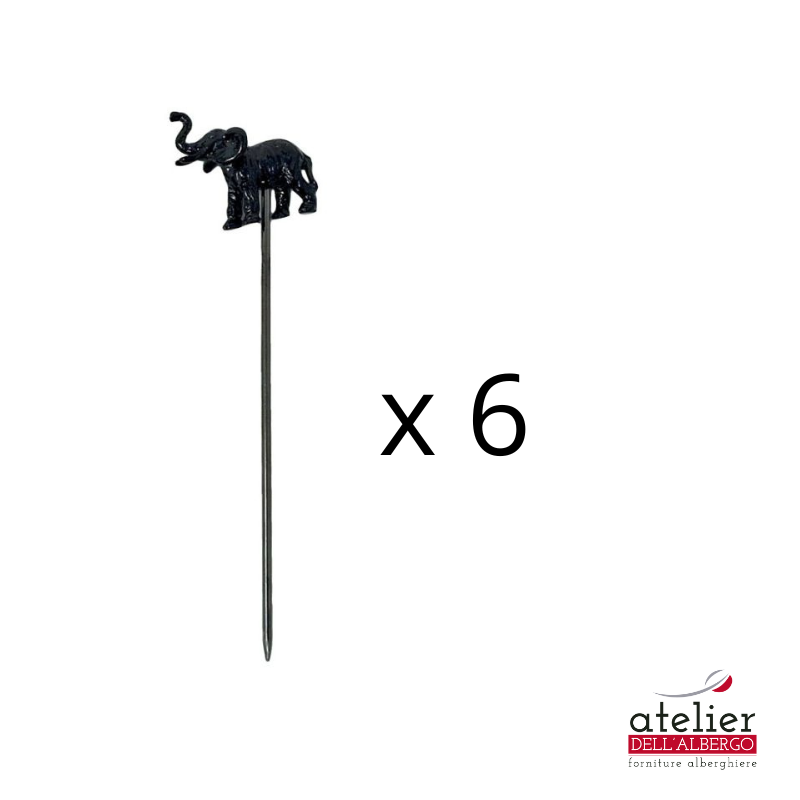 Palette Cocktail Elefante 11,5 cm 6 Pz Nero