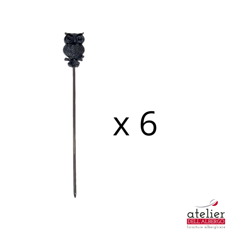 Palette Cocktail Gufo 12 cm 6 Pz Nero