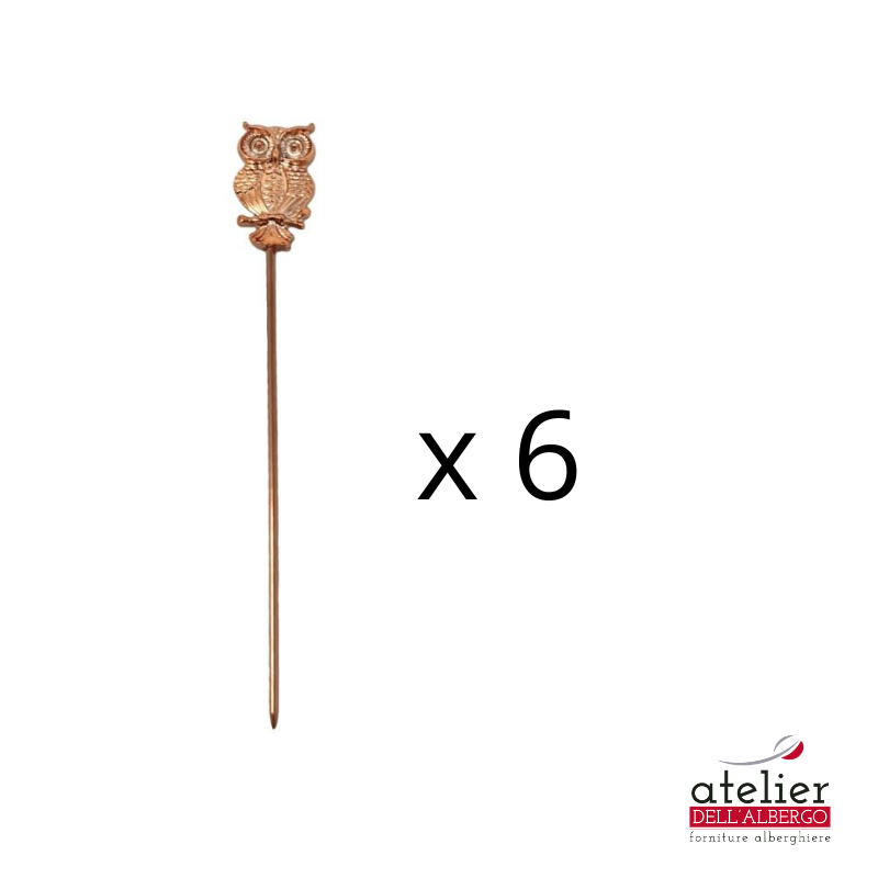 Palette Cocktail Gufo 12 cm 6 Pz Rame