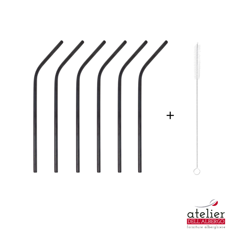 Cannucce CURVE Inox 6pz ILSA Nero