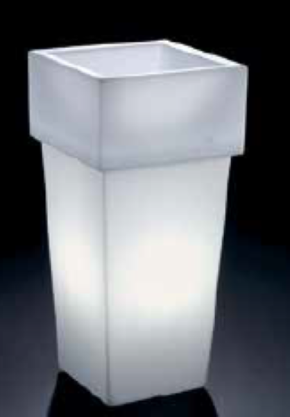 Cache-Pot Gemini Quadrato alto H 100 cm con luce L