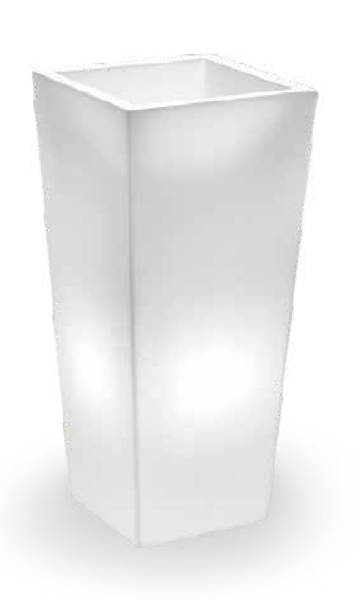 Cache-Pot Genesis Quadrato alto H 85 cm luce Led