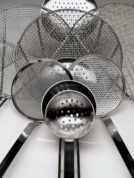 Schiumarola Rete Stirata ø16cm 40cm Inox