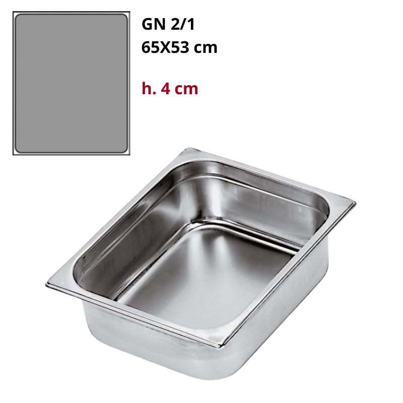 Bacinella Gn 2/1 Gastronorm Inox h4cm