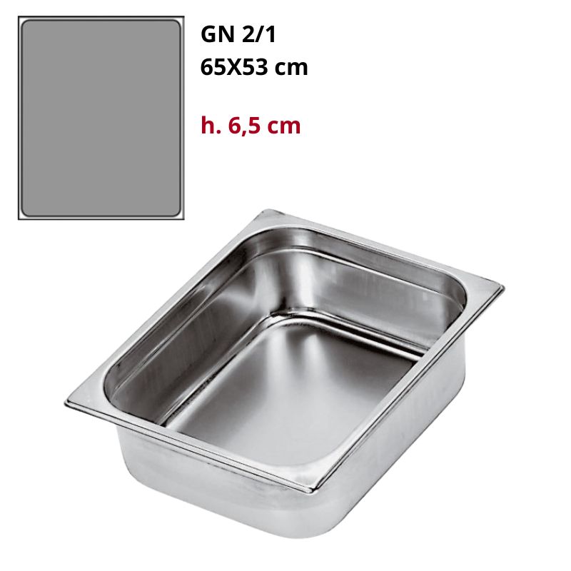 Bacinella Gn 2/1 Gastronorm Inox h6,5cm