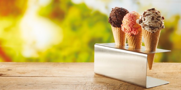 Porta Coni Gelato, 3 Posti Inox Ø2,6cm - h8,5cm