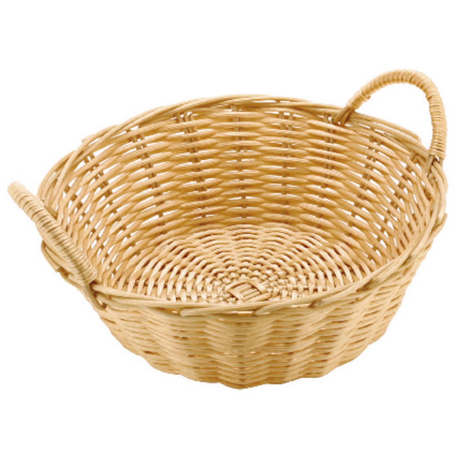 Cesto pane tondo con maniglie Ø 23cm polyrattan