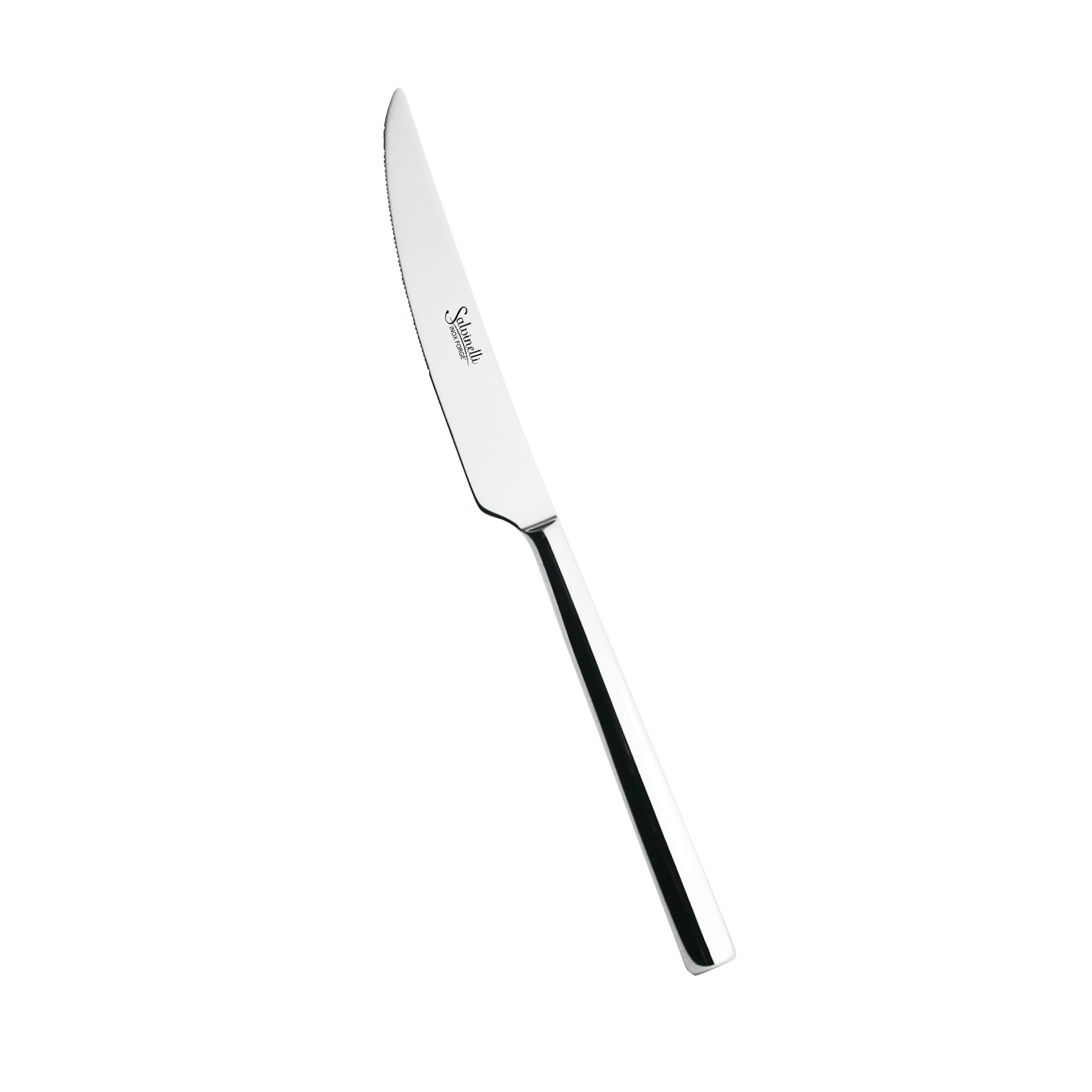 Salvinelli BISTROT 6 Coltelli Da Bistecca Seghettati: Lama In Acciaio Inox Forgiato 115 Mm, Manico Ergonomico Nero