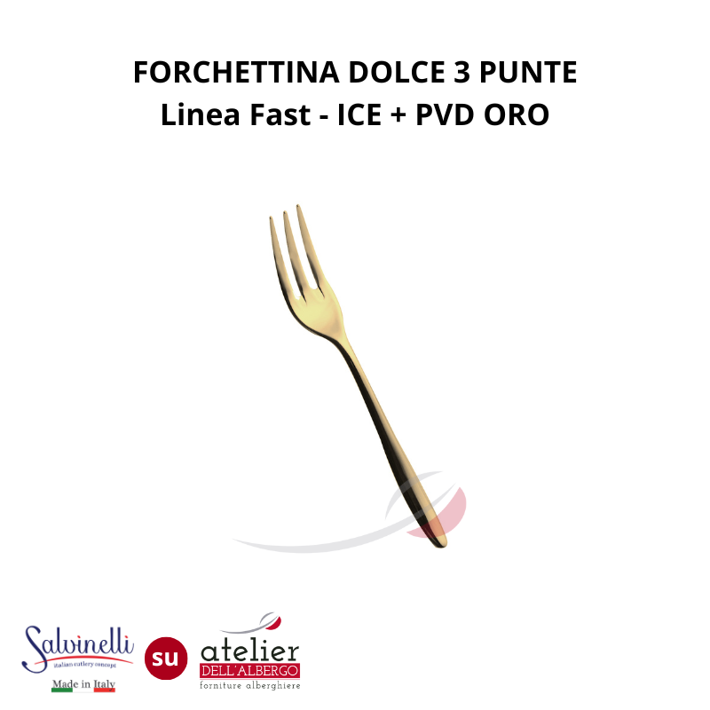 FAST Forchettina dolce 3 punte ICE+PVD ORO