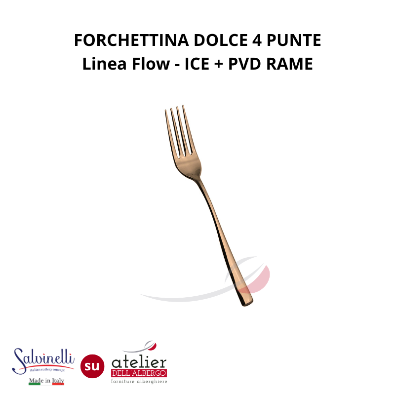 FLOW Forchettina dolce 4 punte ICE+PVD RAME