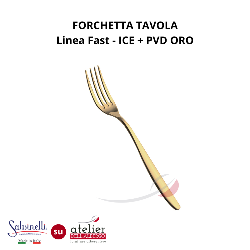 FAST Forchetta tavola ICE+PVD ORO