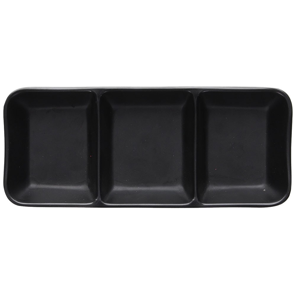 SHOW PLATE Piattino 3 scomparti nero 19,5 cm