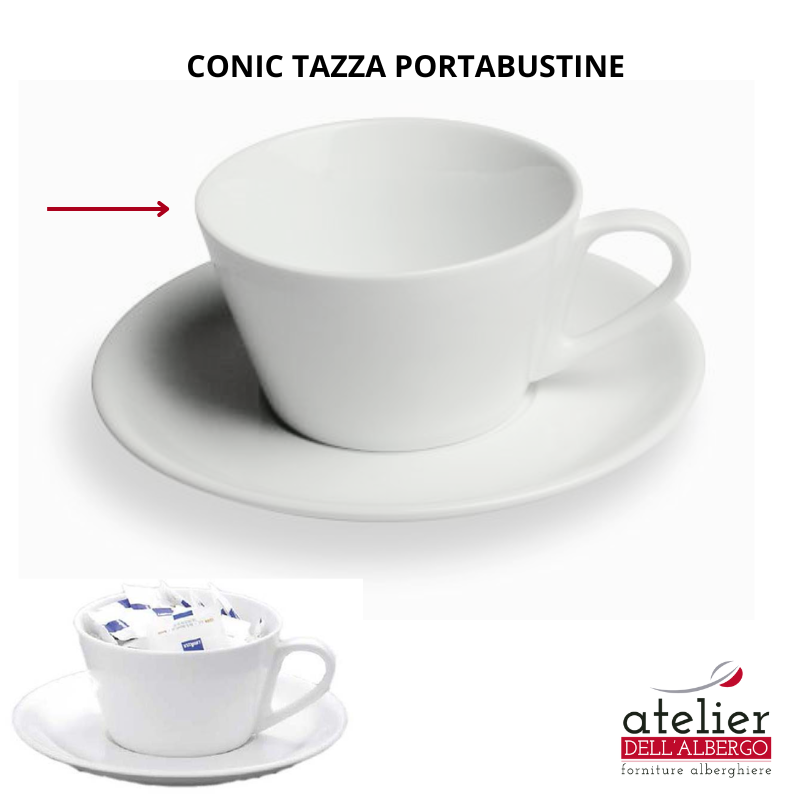 CONIC Tazza portabustine porcellana Ø17 h10 cm